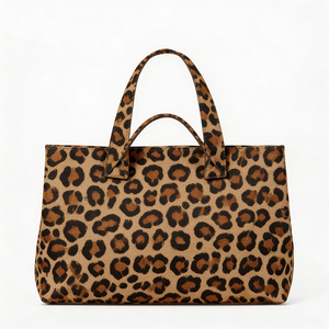 Bolso <span class=keywords><strong>de</strong></span> Mano <span class=keywords><strong>de</strong></span> Playa con Estampado <span class=keywords><strong>de</strong></span> Leopardo, Logotipo Personalizado, para Uso Diario, Bolso <span class=keywords><strong>de</strong></span> Hombro Jacquard para Mujer, Bolso <span class=keywords><strong>de</strong></span> Mano Tejido para Compras - Product Image 3