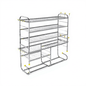 Étagère murale de cuisine en acier inoxydable à 4 niveaux, porte-vaisselle, organisateur de rangement, 36x30x9,5 pouces - Product Image 1