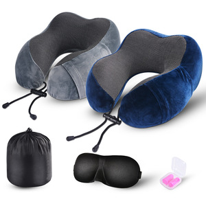 Logo personnalisé Sac de <span class=keywords><strong>traitement</strong></span> de la colonne cervicale avec masque pour les yeux Bouchons d'<span class=keywords><strong>oreille</strong></span> Oreiller cervical pliable portable Oreiller de voyage en forme de U pour la sieste au bureau - Product Image 2