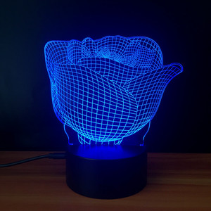 NOVEDAD DE 3D rosa en forma de luz de la noche la Lámpara USB LED luz de estado de ánimo de regalos de decoración para el amante - Product Image 3
