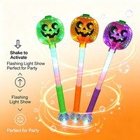 Baguette lumineuse LED citrouille d'Halloween, bâton lumineux clignotant, jouet baguette magique pour la décoration de fête d'enfants, couleurs assorties