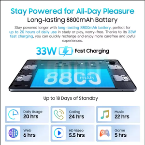 Blackview Mega 1 Máy Tính 8 + 256GB 11.5-Inch Màn Hình 13MP + 50MP Đôi Máy Ảnh Được Xây Dựng Trong 8800MAh Pin Dual Sim Android Tablet PC - Product Image 6