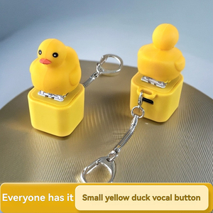 Hot-bán ít màu vàng vịt âm thanh Keychain Mặt dây chuyền đồ chơi phim hoạt hình xuyên biên giới điện tử căng thẳng cứu trợ nút nhựa mô hình - Product Image 2