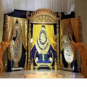 Escenario de Boda Exclusivo con Estilo Bigote, Escenario Elegante para Boda India Blanca, Decoración de Escenario con Aspecto de Bigote Real - Product Image 1