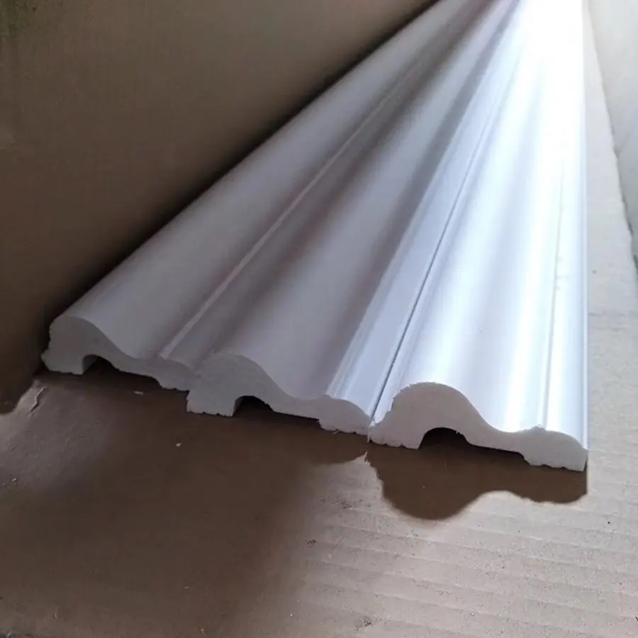 Natural Wood Color PVC Ceiling Waterproof and Moisture-proof PS Skirting for Home Decoration