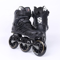 Patin à Roues Alignées de Haute Qualité Professionnel Vitesse Slalom pour Homme Adulte avec 3 Roues