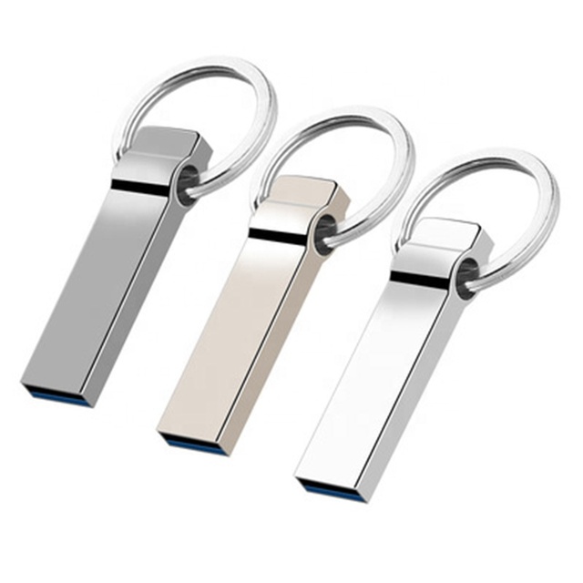 High Quality 4g metal key chain usb flash drive with laser logo usb 16gb mini silver metal usb stick 8gb for gift