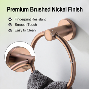 Porte-<span class=keywords><strong>serviette</strong></span> mural moderne en acier inoxydable finition nickel, design <span class=keywords><strong>rond</strong></span>, écologique - Product Image 3