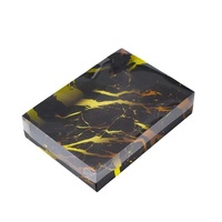 IMEE Grande Boîte d'Emballage Traiteur Cadeau avec Couvercle Transparent, Base Blanche, Dorée ou Noire, Pliable pour Collations, Desserts et Charcuterie
