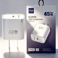 Chargeur rapide USB-C 45W avec prise EU/US, chargeur rapide USB Type-C PD, adaptateur de voyage USB-C 45W pour téléphone portable