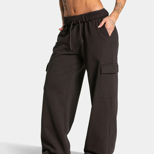 Pantalon cargo oversize pour femme, coupe ample et large, multi-poches, style streetwear décontracté, logo personnalisé OEM ODM - Product Image 2