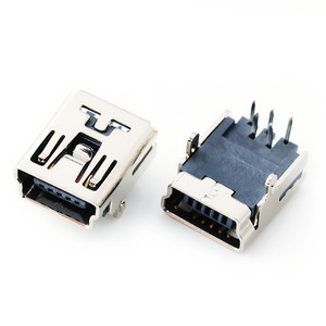 Conector MINIUSB de cuatro pines, interfaz de 5P con carcasa de hierro y cobre, SMT, totalmente integrado, miniUSB mini hembra. - Product Image 5