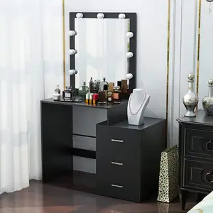 Hot Sale Home Furniture Decor Hollywood High Quality Dresser Chinese Black Importer Image Idea Hotel Dressing Table In Bedroom