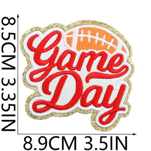 Tự làm trò chơi ngày vá sắt trên Chenille bóng đá vá Cờ Mũ bảo hiểm gameday bóng đá vá cho sân vận động túi nylon Túi mũ và Áo sơ mi - Product Image 6