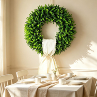 Guirlande de verdure artificielle en buis de haute qualité pour décoration de Noël, porte d'entrée, ferme, maison, mariage, remise de diplôme, décoration murale