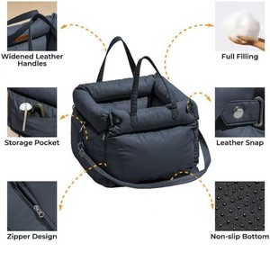 Siège auto pour animaux de compagnie moderne, solide, imperméable, lavable, détachable, portable, toutes saisons, résistant aux morsures pour chats, en tissu éponge - Product Image 5