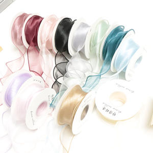 Ruban en stock du fabricant, vente en gros, ruban en satin à queue de poisson, ruban en gaze de neige, matériaux d'emballage pour bouquets de fleurs, nœuds en maille ondulée - Product Image 2