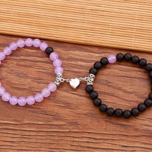 <span class=keywords><strong>Bracelet</strong></span> en perles de cristal en gros, aimant d'attraction cœur à cœur, <span class=keywords><strong>bracelet</strong></span> tendance pour couple, Pulsera De Cristal - Product Image 3