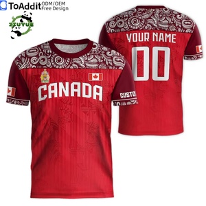 Camiseta de Fútbol Mundial Personalizada, Uniforme de Fútbol de <span class=keywords><strong>Club</strong></span> Americano de Moda, Marca Canadiense, Liso, Rojo, Blanco y Negro - Product Image 5