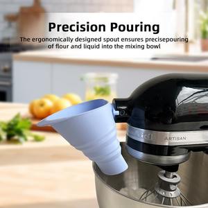 Entonnoir en silicone pour cuisine, mélangeur pliable, compatible lave-vaisselle, accessoire de pâtisserie, bec verseur anti-salissure pour œufs, compatible - Product Image 5