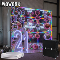 WOWORK Fer Métal Cubique avec Roues Boîte de Déménagement Mobile Flight Transport Case pour Mariage Miroir Photo Booth Box