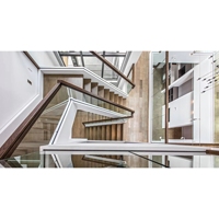 CBMmart Erschwing liche zeitgenössische U-Kanal gerade Treppe Glas treppe Geländer Holztreppe stufen