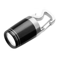 DREAMS'LIGHT IP44 Lampe torche LED en alliage d'aluminium avec ouvre-bouteille et mousqueton, 2 piles CR2032, autonomie de 4 heures