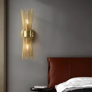 Modern Up Down Lights Luxury Copper Wall Lamp Indoor Decorative Wall Light Bedroom Living Room Wall Mounted Light