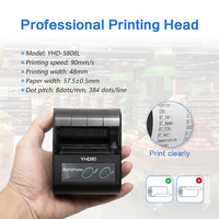 YHD-5808L USB portabel, untuk nirkabel 2 inci Mobile Handheld Inkless POS termal Printer penerimaan kecepatan tinggi 90mm/S stok