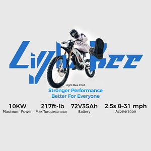 Motocicleta Eléctrica 2026 Light Bee de 10000W 72V para Motocross, Motor sin Escobillas de Alto Rendimiento, Cuadro de Aluminio, Frenos de Disco Hidráulicos, 100km de Autonomía - Product Image 4