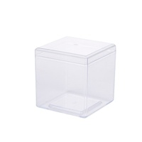Boîte en plastique transparente carrée de 3,3 cm de qualité alimentaire PS SLH-ZFX-3.3, épaisseur 1,8 mm, mini boîte de rangement pour bijoux et spécimens, vente en gros