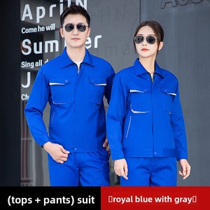 Ensemble de vêtements de travail résistants pour hommes printemps-automne, haut et <span class=keywords><strong>pantalon</strong></span> de sécurité durables, uniforme de travail pour atelier, chantier, usine - Product Image 4