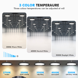 Công Nghiệp Treo Nhôm Không Thấm Nước Highbay Lịch Thi Đấu 200W 3cct Thay Đổi Độ Sáng Dip Chuyển Đổi <span class=keywords><strong>LED</strong></span> Bay Cao Ánh Sáng UFO Đèn Cho Kho - Product Image 3