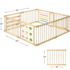 Corralito de Seguridad Grande de Color Blanco para Bebés y Niños Pequeños, Área de Juegos Infantil, Corralito Suave para Bebés, Corralito Retráctil - Product Image 5