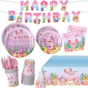 Modern Cartoon Salamander Baby Tableware Set Eco-friendly Disposable Christmas Cross-Border Spot Birthday Party Supplies - Product Image 1