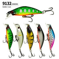 Leurre Artificiel Coulant Stream Minnow, Appât Artificiel, Appât Vivant, 50mm/52g, Lancer Longue Distance, Ciblage du Bar et des Petits Prédateurs, Hameçons A9132