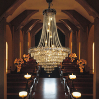 Lampe de mariage pour banquet d'hôtel de luxe Éclairage de mariage de haute qualité Bar de glace doré Lustre en cristal perlé
