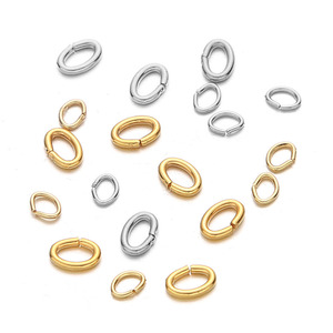 Anneaux de jonction ovales en acier inoxydable |   Connecteurs ouverts plaqués or 18 carats pour la fabrication de bijoux DIY (bracelets et colliers) - Product Image 1