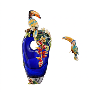 Novedad: Adorno de escritorio de cristal de Murano soplado a mano, diseño Art Deco de pájaro y plátano, venta al por mayor de fábrica para el hogar. - Product Image 1