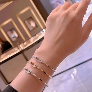 Classic Luxury Certified Women's Round <b>Cuff</b> <b>Bracelet</b> S925 Sterling <b>Silver</b> Zircon Retro Gold Plated Hot Sale Daily Party Jewelry - Product Image 5