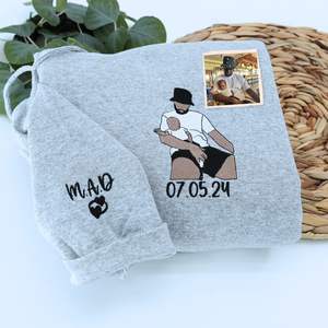 Sudadera con capucha bordada con foto de la vida del papá personalizado regalo 3D para el nuevo papá para el Dí<span class=keywords><strong>a</strong></span> del <span class=keywords><strong>Padre</strong></span> cumpleaños insignia de invierno - Product Image 6