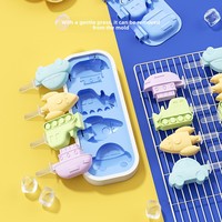 Moule à glaces et sucettes en silicone de qualité alimentaire en forme de voiture avec couvercle, récipient DIY pour bâtonnets de gelato et friandises glacées YH1155
