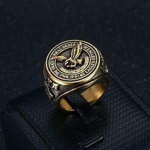 Men's Gold Plated Eagle <b>Ring</b> Titanium Steel Vintage Philippine Eagle Design Gift Jewelry - Product Image 1