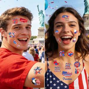 Pegatinas de Tatuajes para el Día de la Independencia, Pegatinas Decorativas Faciales para el Día Nacional, para Fiestas - Product Image 2