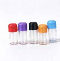 Mini flacons en plastique en forme de capsule, vides, pour cosmétiques, poudre lyophilisée, contenants de stockage pour dents de bébé, avec bouchons électroplaqués colorés
