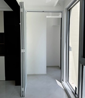 Porte pliante en alliage d'aluminium mince, cadre minimaliste, verre trempé insonorisé pour cuisine moderne, décoration intérieure, garantie 5 ans