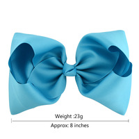Color caramelo 8 pulgadas niños arco horquilla flor arco horquilla tocado 20 colores pelo Clip girar Hairbow bebé accesorios para el pelo