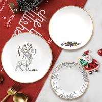 Service de table en porcelaine, assiettes en céramique de noël, service de vaisselle en porcelaine