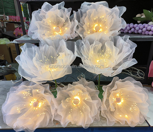SMOOTH Dream Lighten Flor gigante artificial Todos los colores disponibles Bruja Organza Decoración de la boda Soporte de flores grandes - Product Image 2