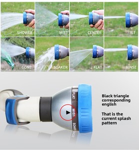<span class=keywords><strong>Pistolet</strong></span> pulvérisateur d'eau OEM et buses, <span class=keywords><strong>pistolet</strong></span> pulvérisateur manuel en plastique ergonomique extrêmement compact, 8 modes de pulvérisation verrouillables pour usage domestique - Product Image 2